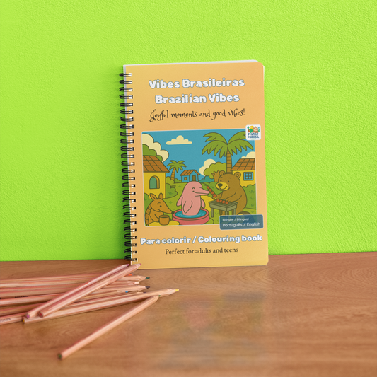 Vibes Brasileiras - Brazilian Vibes - Bilingual Colouring Book (Portuguese–English)