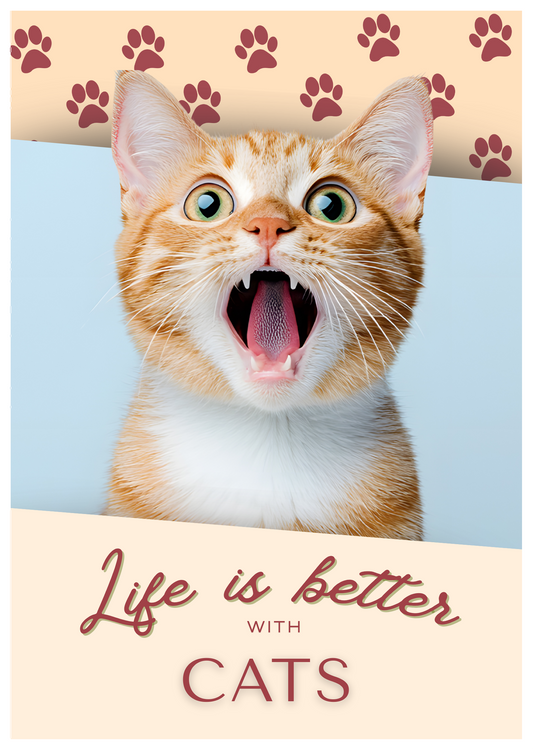 Notebook/Notepad (A5) - CAT - Life is better with Cats 4 - Make a cat person smile!