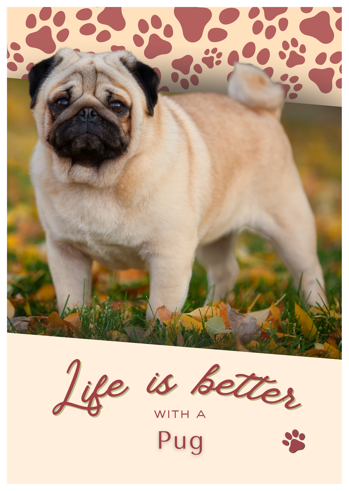 Notebook/Notepad (A5) - Dog - Pug - Make a dog person smile!