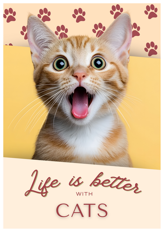 Notebook/Notepad (A5) - CAT - Life is better with Cats 2 - Make a cat person smile!