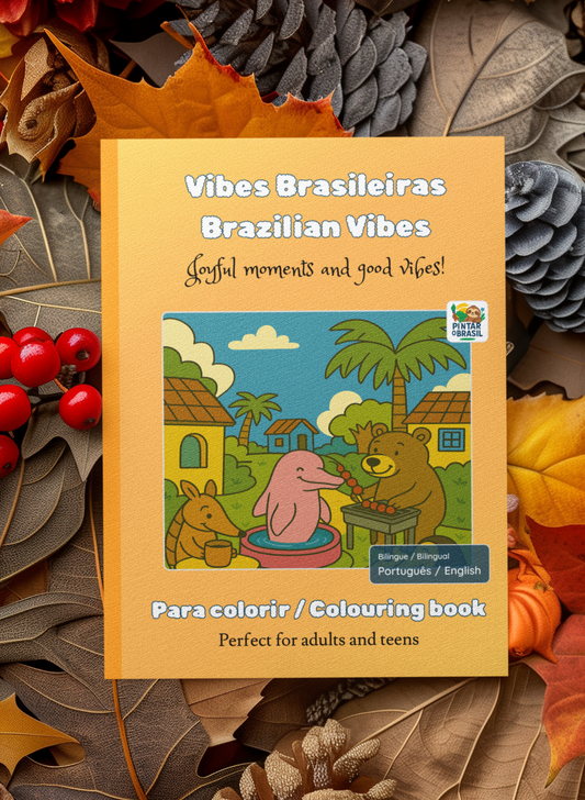 Vibes Brasileiras - Brazilian Vibes - Bilingual Colouring Book (Portuguese–English)