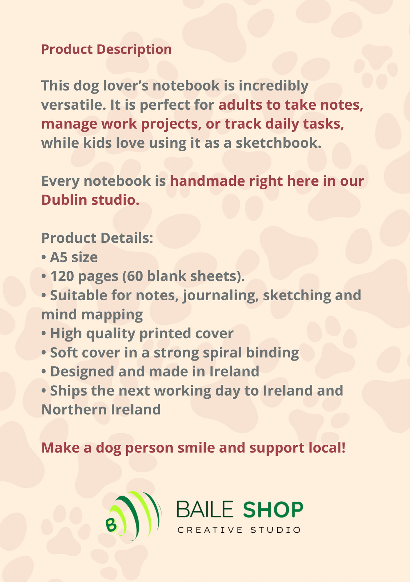 Notebook/Notepad (A5) - Dog - French Bulldog - Make a dog person smile!