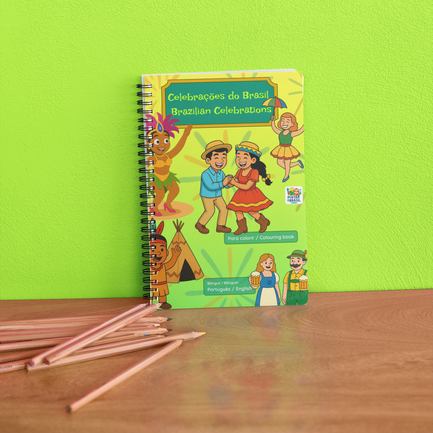 Celebrações do Brasil - Brazilian Celebrations - Bilingual Colouring Book (Portuguese–English)