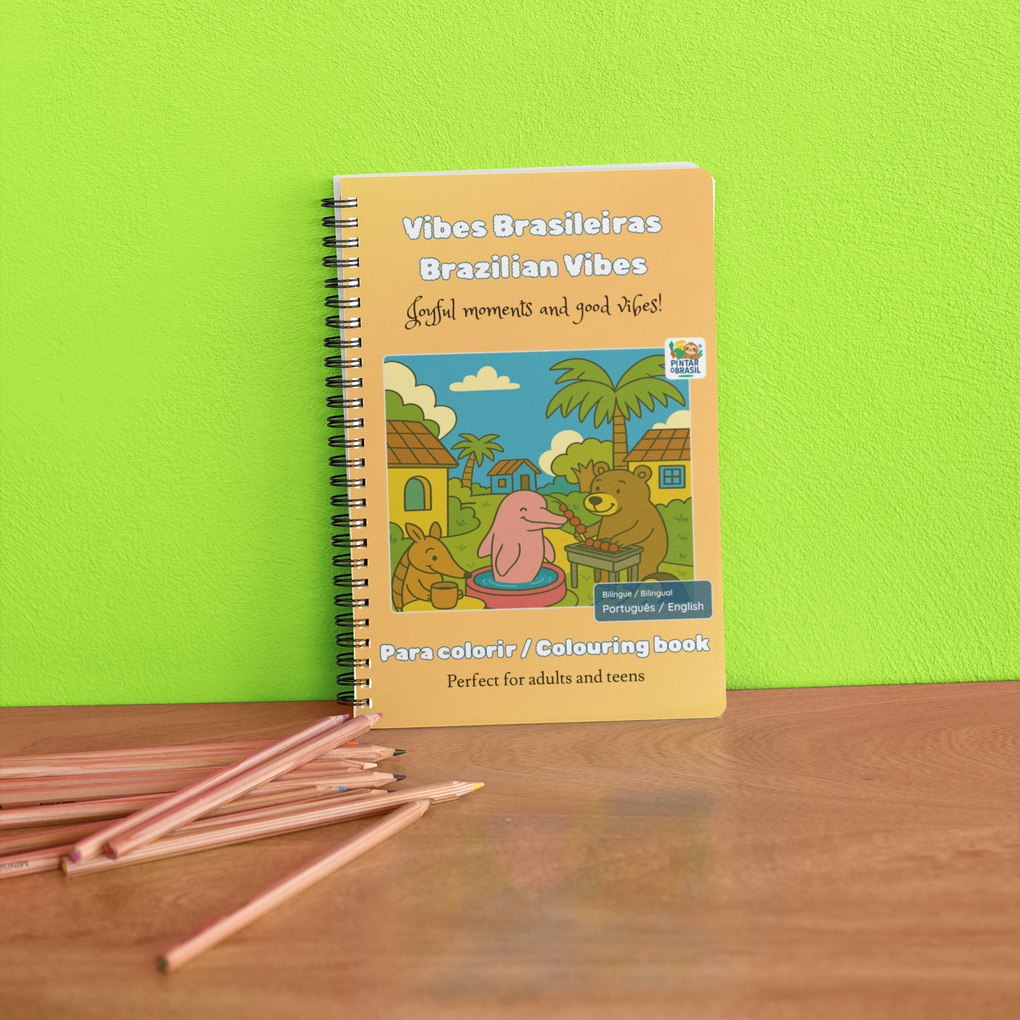 Vibes Brasileiras - Brazilian Vibes - Bilingual Colouring Book (Portuguese–English)