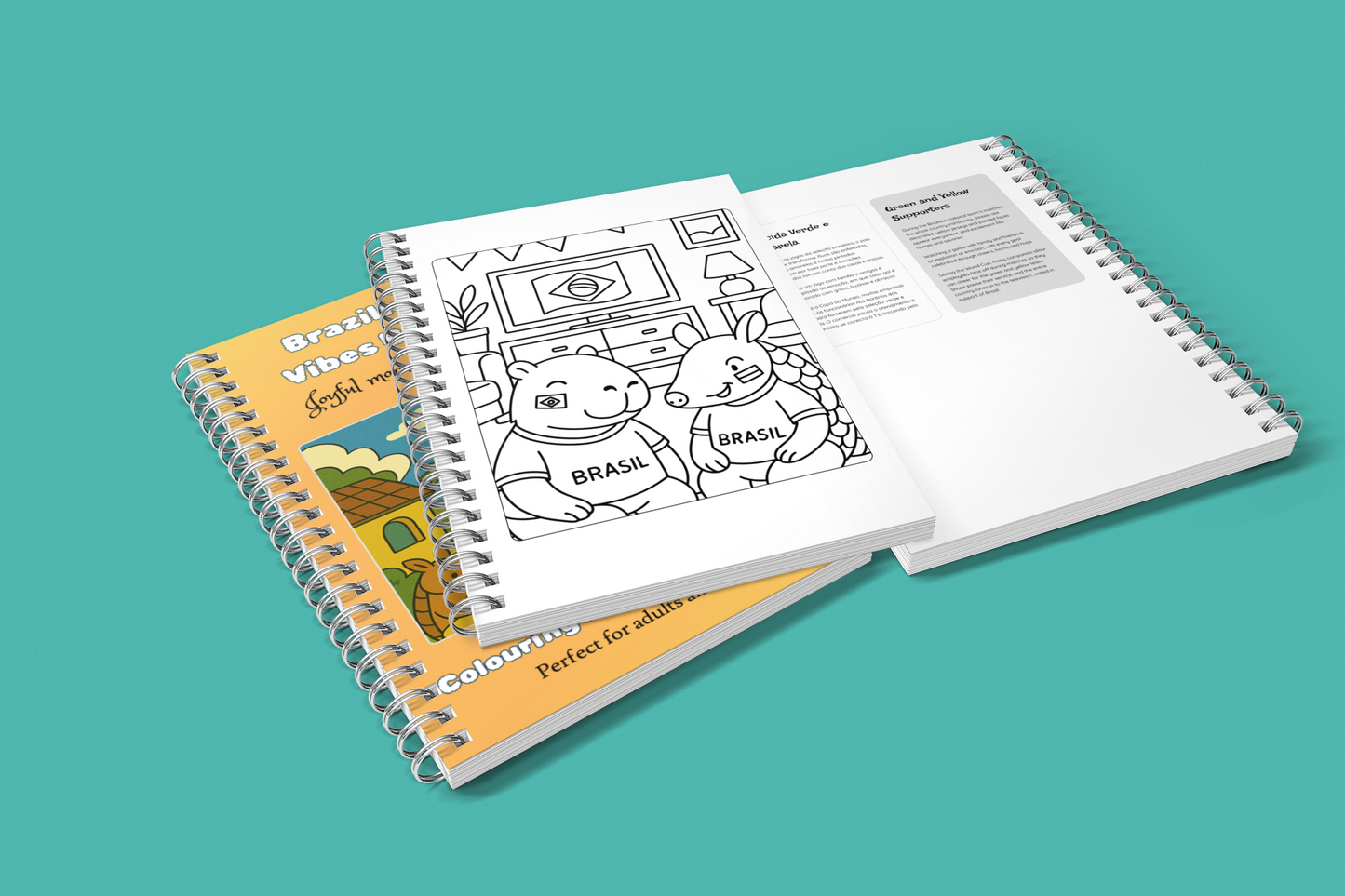 Vibes Brasileiras - Brazilian Vibes - Bilingual Colouring Book (Portuguese–English)