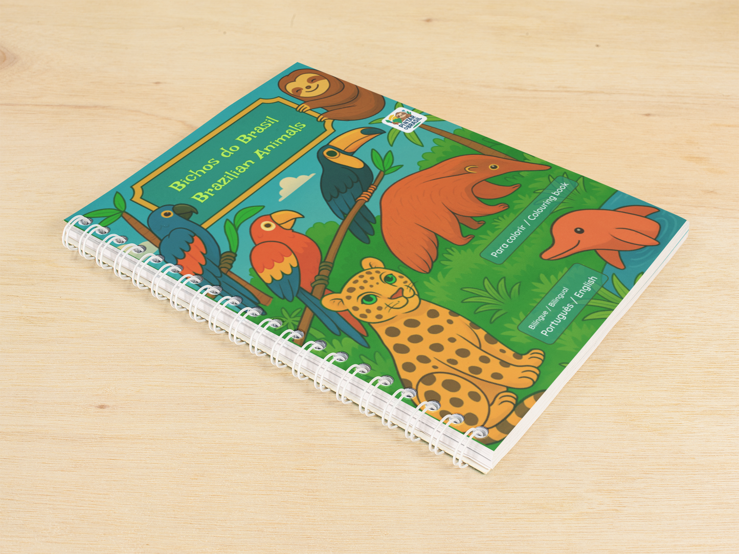 Bichos do Brasil - Brazilian Animals - Bilingual Colouring Book (Portuguese–English)